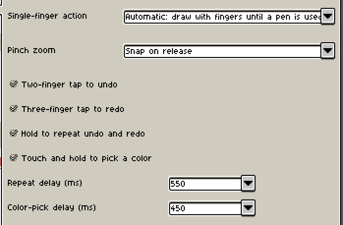 Touch preferences.