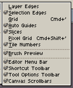 View → Show menu.